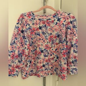 Floral Women's Top - Pink and Blue